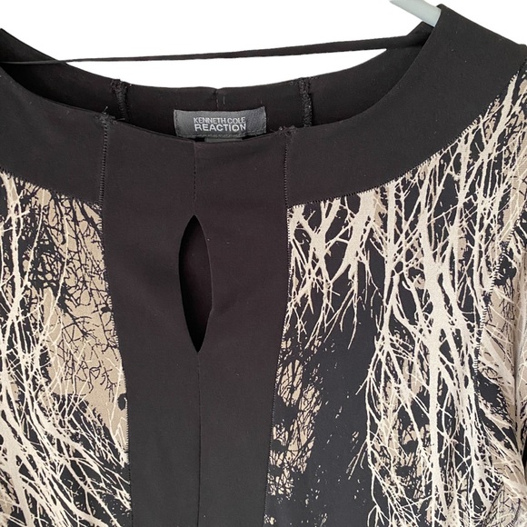 Kenneth Cole Reaction size Small long sleeve tunic keyhole neck top blouse - Picture 5 of 9